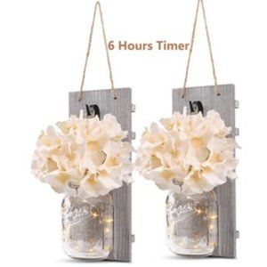 Mason Jars Sconce, Rustic Home Decor (Set of 2)